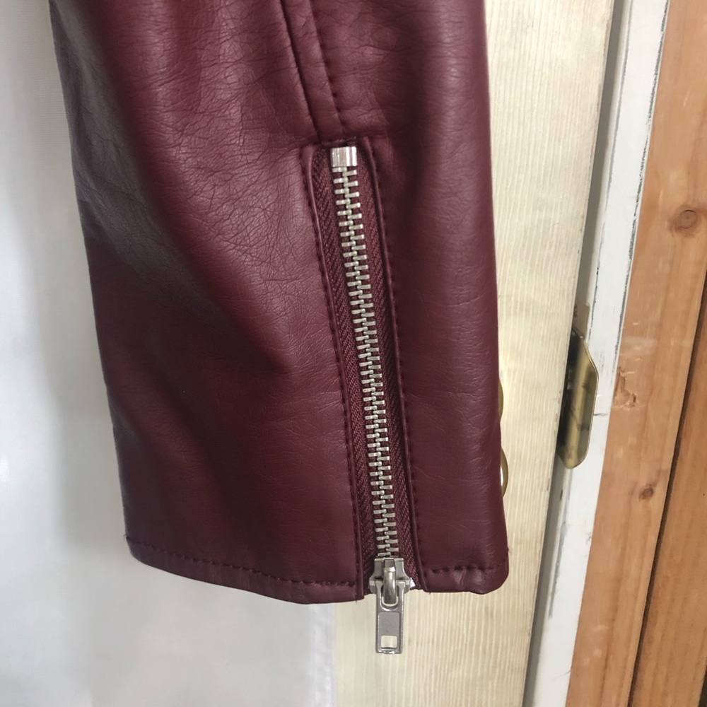 ASOS Ox Blood Faux Leather Jacket - Picture 6 of 6